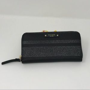 Kate Spade Neda Haven Lane black glitter Wallet